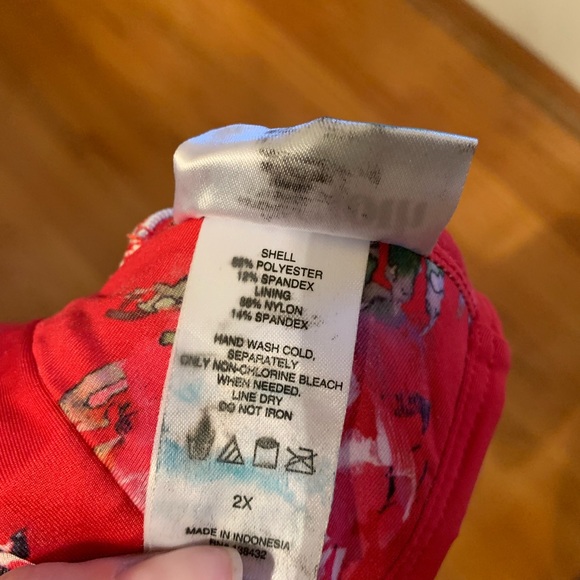 ModCloth Red Floral One-Piece Swimsuit - Size 2X - Stunning Design! - Picture 9 of 10